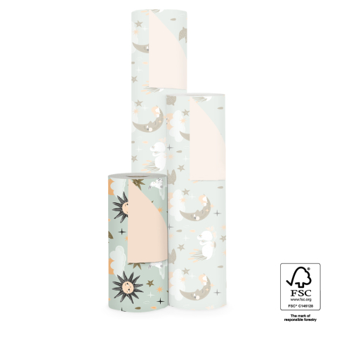 P15.247.030 Inpakpapier - Baby Dreams Gold - Pastel Orange