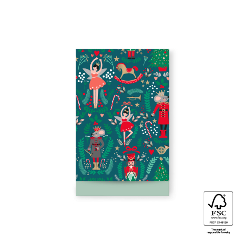P38.298.012 X-mas Cadeauzakjes - Nutcracker - Pistache - 12 x 19 cm