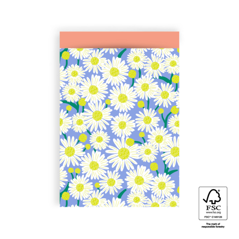 P43.260.017 Cadeauzakjes - Daisy Blue - Salmon - 17 x 25 cm