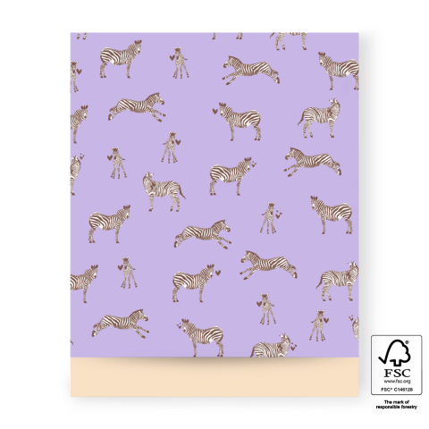 P43.351.027 Cadeauzakjes - Zebra Lilac - Peach - 27 x 34 cm