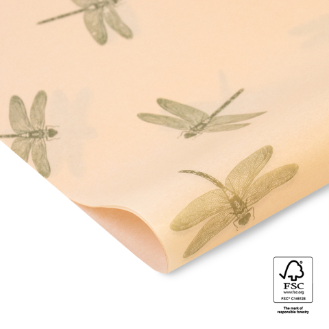 P45.235.070 Vloeipapier - Dragonfly - Pastel Orange