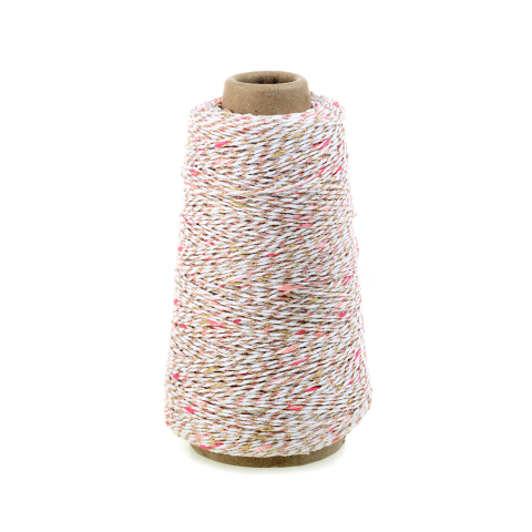P60.125.300 Touw - Twist Fluffy - White/Pink/Gold