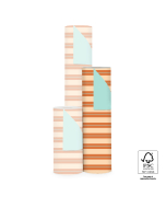 P15.312.050 Inpakpapier - Stripe Chalk Peach - Pistache