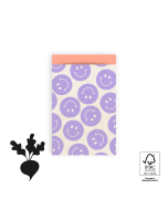P43.305.012 Cadeauzakjes - Smiley Lilac - Salmon - 12 x 19 cm