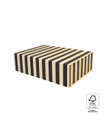 P76.102.035 Geschenkdoos Magneet - Stripe Chalk Black Beige - 35 x 25 x 10 cm
